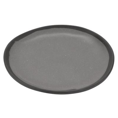 GET CS-70-GR Pottery Market 7" Round Melamine Bread Plate, Speckled Gray, White
