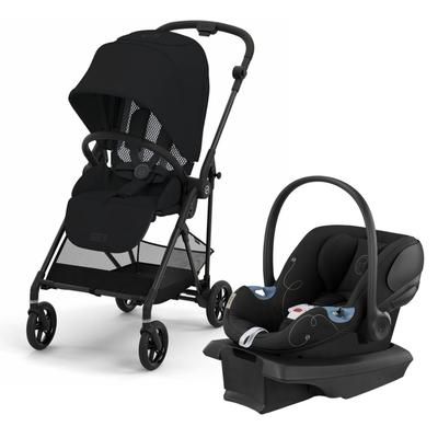 Cybex Melio Carbon 3 + Aton G Travel System Bundle - Moon Black / Moon Black