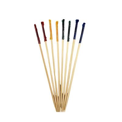 Rofson TCF102 4" Wood Club Frill Toothpick, Assorted Colors, Colored Cellophane End, Case of 10000
