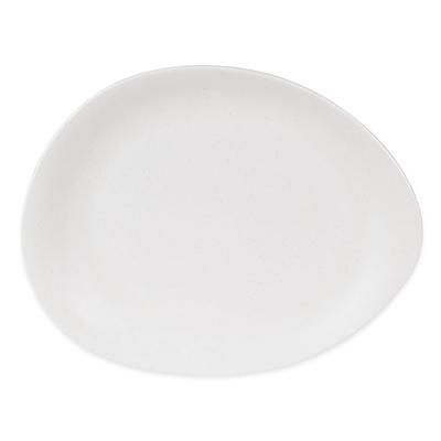 Libbey DRI-15-DME 14 1/8" x 11 1/4" Oval Driftstone Platter - Melamine, Driftwood, 6/Case, White