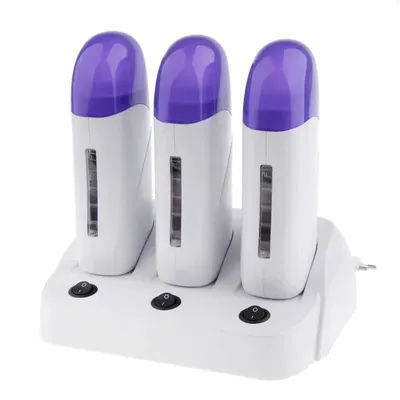 3 in 1 Depilatory Roll On Wax Heater Warmer Refillable Wax Cartridge Hair Removal Wax-melt Machine Skin Care Tool with Base