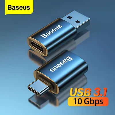 Baseus USB 3.1 OTG Adapter USB Type C to USB Female Converter For Macbook Pro Air Samsung S22 Xiaomi