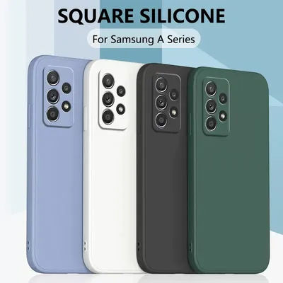 Luxury Square Silicone Phone Case For Samsung Galaxy A53 5G A33 A13 A73 A23 5G A54 A34 A14 A51 A71