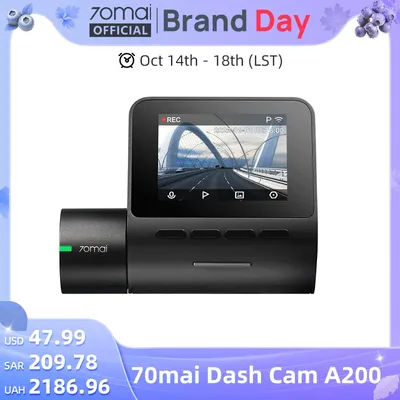70mai Dash Cam A200 1080P 2'' IPS Screen Dual-channel Record 70mai Car DVR A200 24H Parking Monitor 130°FOV Night Vision