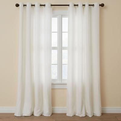 Wide Width Poly Cotton Canvas Grommet Panel by BrylaneHome in Eggshell (Size 48" W 108"L) Window Curtain Drape