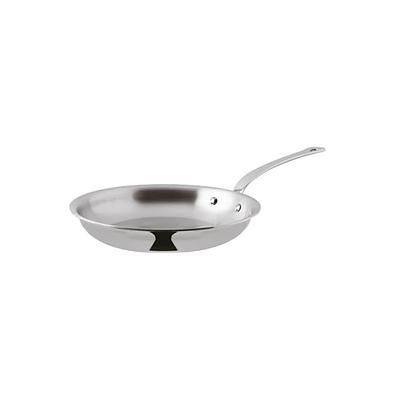 Paderno 12214-26 10 1/4" Aluminum/Stainless Steel Frying Pan w/ Stainless Steel Handle, Silver