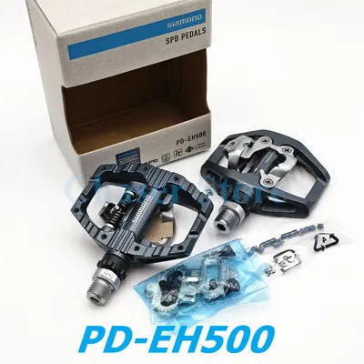 SHIMANO PD EH500 Dual-Sided Platform / Clipless SPD Pedals with Cleat SM-SH56 Original PD-EH500