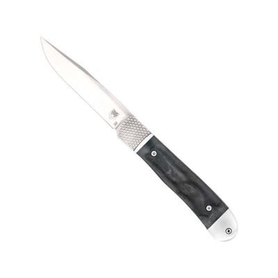 CobraTec Knives Trapper Hidden Release Automatic Folding Knife 3.125in D2 Steel Satin Drop Point Blade Black Wood Handle CTTHRBLK