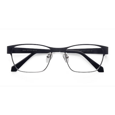 Unisex s rectangle Black Silver Metal Prescription eyeglasses - Eyebuydirect s Admire