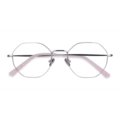 Unisex s geometric Silver Titanium Prescription eyeglasses - Eyebuydirect s Cecily