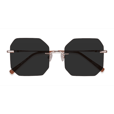 Female s square Rose Gold Metal Prescription sunglasses - Eyebuydirect s Elmira
