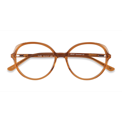Female s round Orange Acetate,Eco Friendly Prescription eyeglasses - Eyebuydirect s Pure