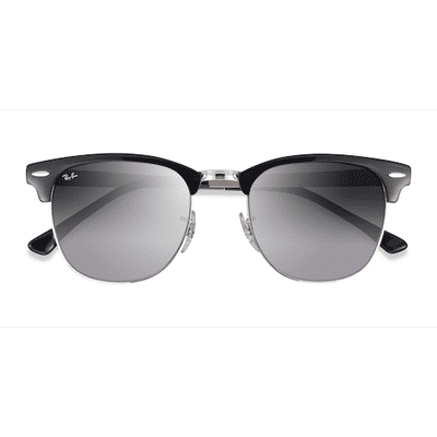 Unisex s browline,square Black On Silver Acetate,Metal Prescription sunglasses - Eyebuydirect s Ray-Ban RB3716