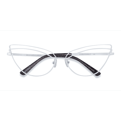 Female s horn White Metal Prescription eyeglasses - Eyebuydirect s Mila