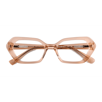 Female s horn Crystal Light Orange Acetate Prescription eyeglasses - Eyebuydirect s Lucille