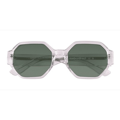 Unisex s square Clear Crystal Acetate Prescription sunglasses - Eyebuydirect s Mirror