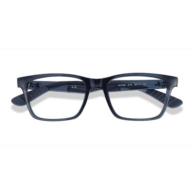 Unisex s rectangle Blue Plastic Prescription eyeglasses - Eyebuydirect s Ray-Ban RB7025