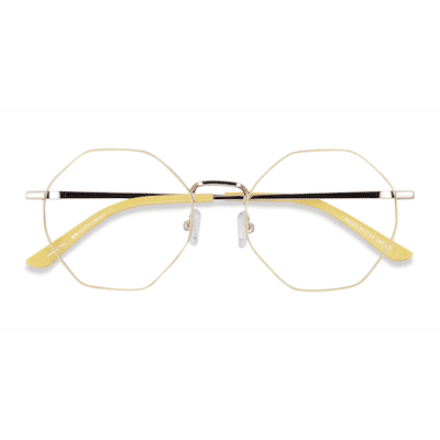 Unisex s geometric Yellow & Gold Metal Prescription eyeglasses - Eyebuydirect s Altar
