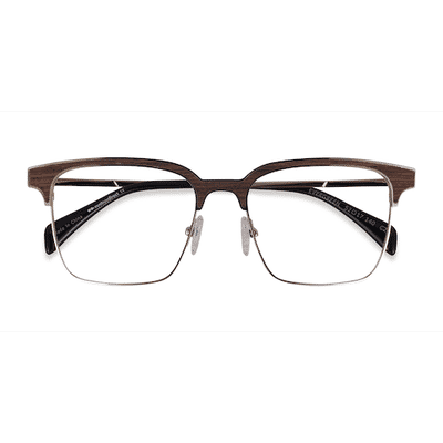 Unisex s browline Gold & Wood Mixed Wood,Metal Prescription eyeglasses - Eyebuydirect s Evergreen