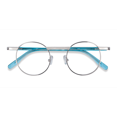 Unisex s round Silver Metal Prescription eyeglasses - Eyebuydirect s Task