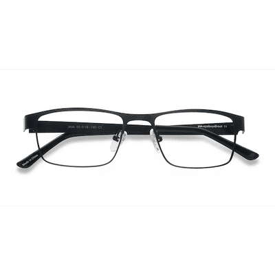 Unisex s rectangle Black Metal Prescription eyeglasses - Eyebuydirect s Java