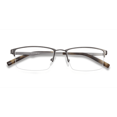 Unisex s rectangle Gunmetal Metal Prescription eyeglasses - Eyebuydirect s Furox