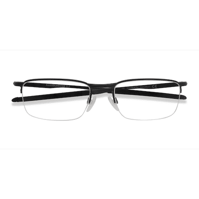 Male s rectangle Matte Black Metal Prescription eyeglasses - Eyebuydirect s Oakley Barrelhouse 0.5