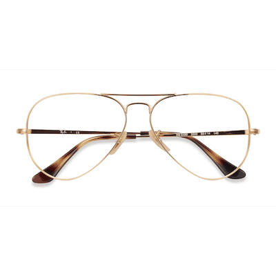 Unisex s aviator Gold Metal Prescription eyeglasses - Eyebuydirect s Ray-Ban RB6489