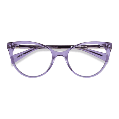 Female s horn Clear Purple Acetate, Metal Prescription eyeglasses - Eyebuydirect s Beauty