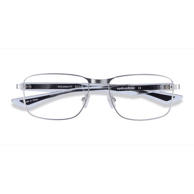 Male s rectangle Silver Acetate,Metal Prescription eyeglasses - Eyebuydirect s Possibility