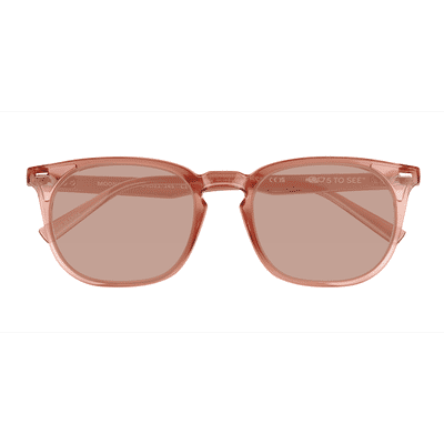 Unisex s round Crystal Champagne Plastic Prescription sunglasses - Eyebuydirect s Moonglade