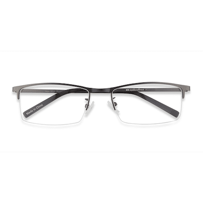 Unisex s rectangle Gunmetal Metal Prescription eyeglasses - Eyebuydirect s Vega