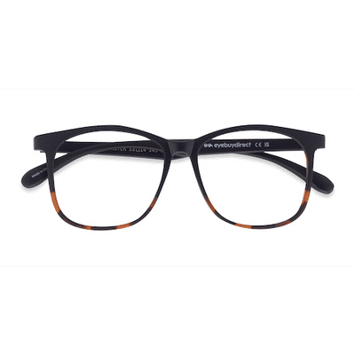 Unisex s square Black Tortoise Plastic Prescription eyeglasses - Eyebuydirect s Character