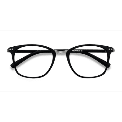 Unisex s rectangle Matte Black Plastic, Metal Prescription eyeglasses - Eyebuydirect s Savannah