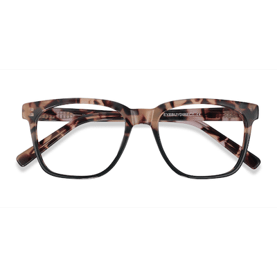 Unisex s rectangle Tortoise & Green Acetate Prescription eyeglasses - Eyebuydirect s Jamie