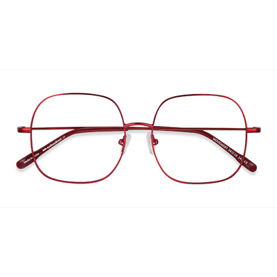 Unisex s square Red Metal Prescription eyeglasses - Eyebuydirect s Movement