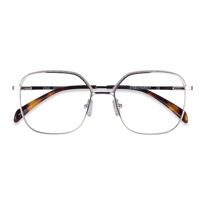 Female s geometric Silver Metal Prescription eyeglasses - Eyebuydirect s Chai