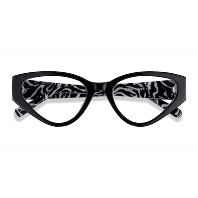 Female s horn Black Acetate Prescription eyeglasses - Eyebuydirect s Tia