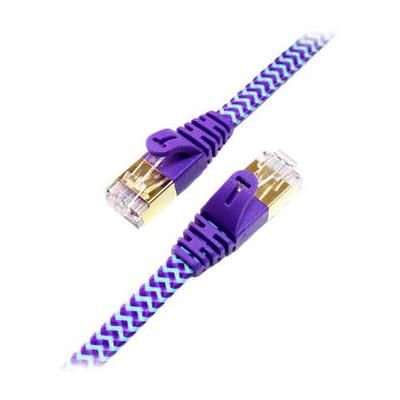 Tera Grand Cat 7 Ultra Flat Braided Ethernet Patch Cable (10Gb, 25', Purple & Blue) CAT7-PUBL-25