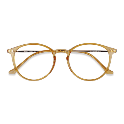 Unisex s round Orange Plastic, Metal Prescription eyeglasses - Eyebuydirect s Amity