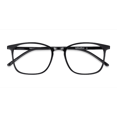 Unisex s rectangle Black Plastic Prescription eyeglasses - Eyebuydirect s Trenton