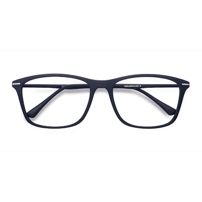 Unisex s rectangle Navy Plastic Prescription eyeglasses - Eyebuydirect s Thursday