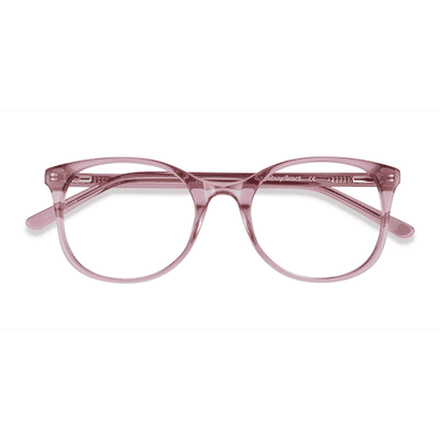 Female s round Clear Pink Acetate Prescription eyeglasses - Eyebuydirect s Greta