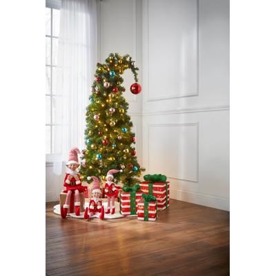 Pre-Lit Gift Boxes, Set of 3 by BrylaneHome in Red White Christmas Decoration