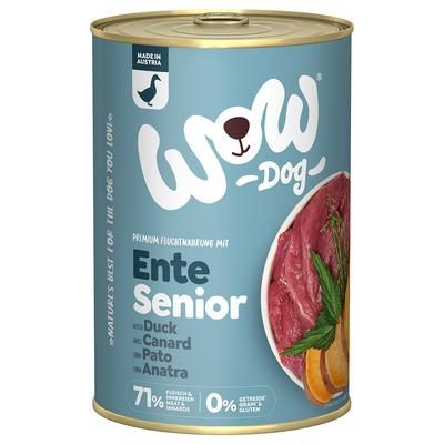 WOW Senior 24 x 400 g Alimento umido per cane - Anatra