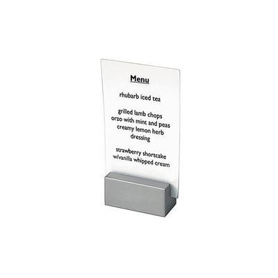 Front of the House BHO001BCZ23 1 1/2" Tabletop Menu Card Holder - Stainless Steel