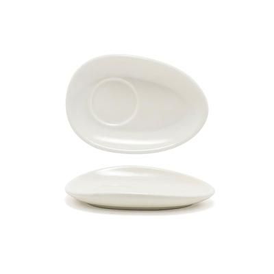 Front of the House DCS057BEP23 5" Oval Tides Saucer - Porcelain, Scallop, White