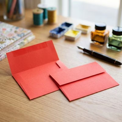 A2 5 3/4" x 4 3/8" Astrobright Envelope Pumpkin Orange 50 Pieces E5210