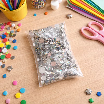 Small Self Sealing Flap Closure Clear Sleeve For Small Beads and Favors Bag Size: 2" x 2 1/2" 100 Bags Crystal Clear Bags