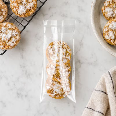 Adjustable Size Adhesive Flap Clear Bag For Photos Candy and Baked Goods Bag Size: 2 1/2" x 4 1/2" 100 Bags Crystal Clear Bags